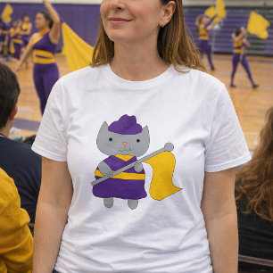 Camiseta Banda Marcial Guarda de Cores Gato Roxo Amarelo Do
