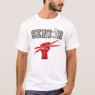 Camiseta Banda Marcial Sênior com Baquetas Vermelhas