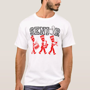 Camiseta Banda Marcial Sênior com Silhueta Vermelha