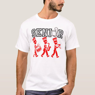 Camiseta Banda Marcial Sênior com Silhueta Vermelha