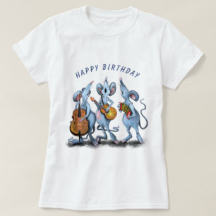Camiseta Banda Romântica Engraçada do Mouse - Feliz Anive