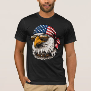 Camiseta Bandana Águia Patriótica EUA Viagem de Carro