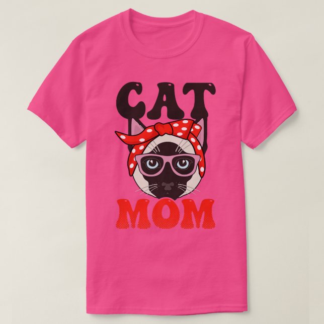 Camiseta Bandana Cat Mãe Design Siamese Cat  (Frente do Design)