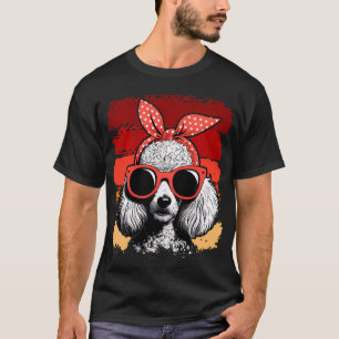 Camiseta Bandana de Óculos de Sol Mãe de Cachorro Poodle Mã