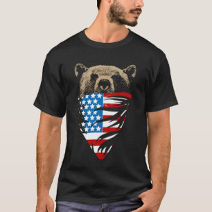 Camiseta bandanna patriótico do urso de urso da bandeira