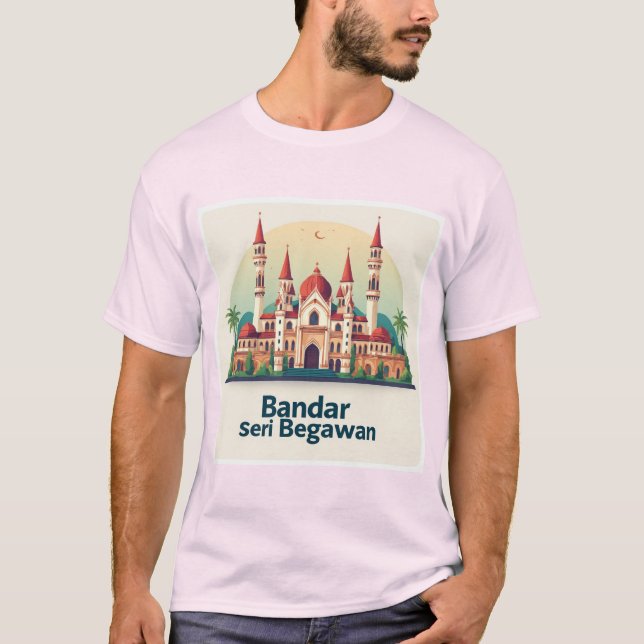 Camiseta Bandar Seri Begawan Com Cúpulas Vermelhas (Frente)