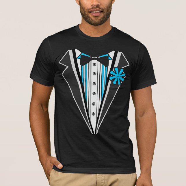 Camiseta Bandas Azuis Tuxedo (Frente)