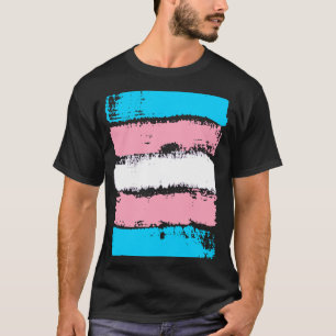 Camiseta Bandas de Tinta LGBTQ+ de Cores do Orgulho Transgê