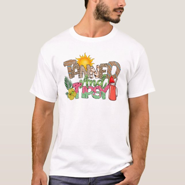 Camiseta Bandas e Tipsy | Design de festas de verão diverti (Frente)