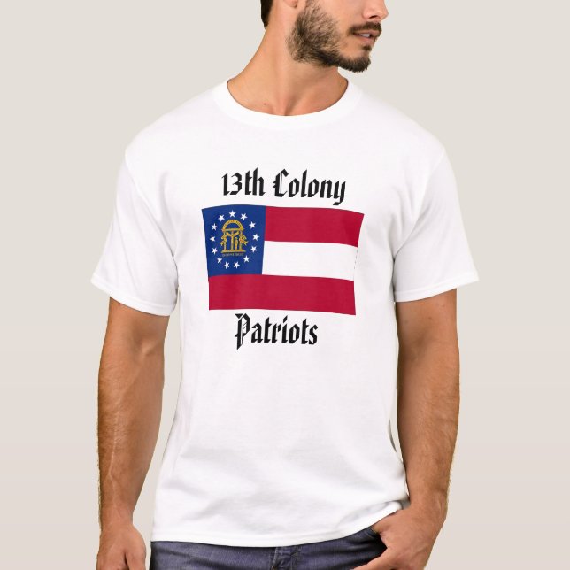 Camiseta Bandeira, 13os patriotas da colônia - homens T (Frente)