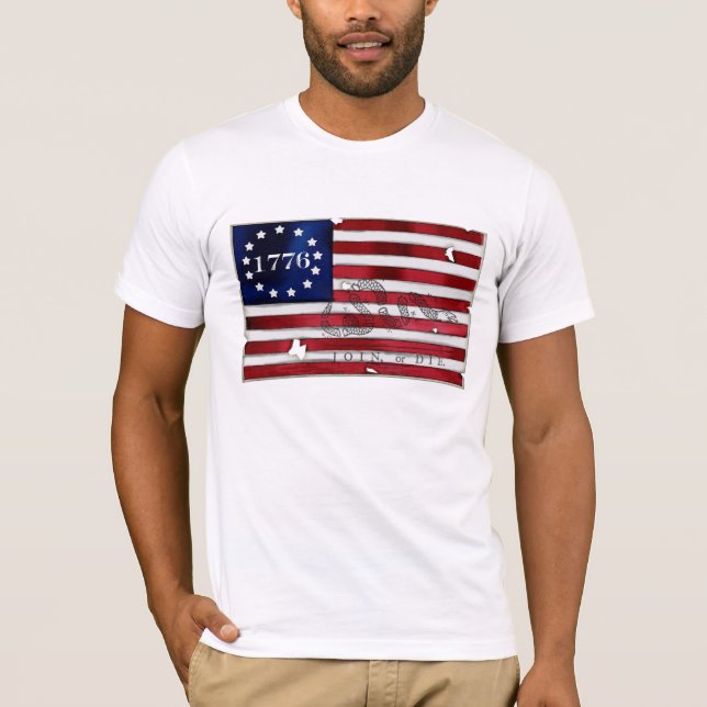 Camiseta Bandeira 1776 americana (Frente)
