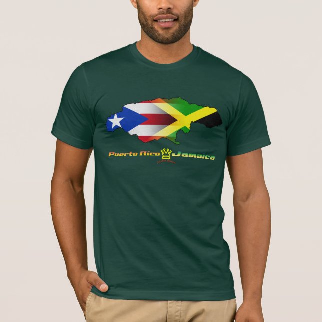 Camiseta Bandeira 2 de Puerto Rico e de Jamaica (Frente)