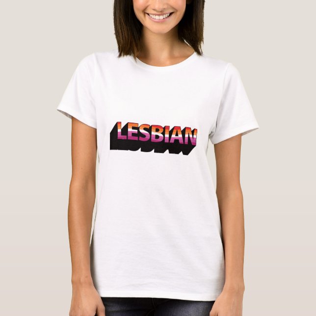 Camiseta Bandeira 3D Lésbica (Frente)