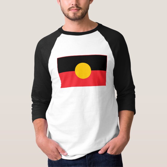 Camiseta bandeira aborígine australiana (Frente)