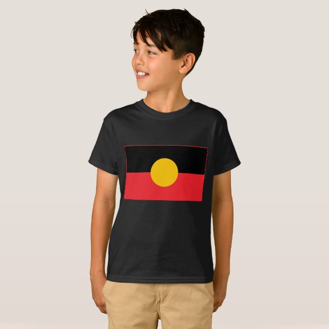 Camiseta bandeira aborígine australiana (Frente Completa)