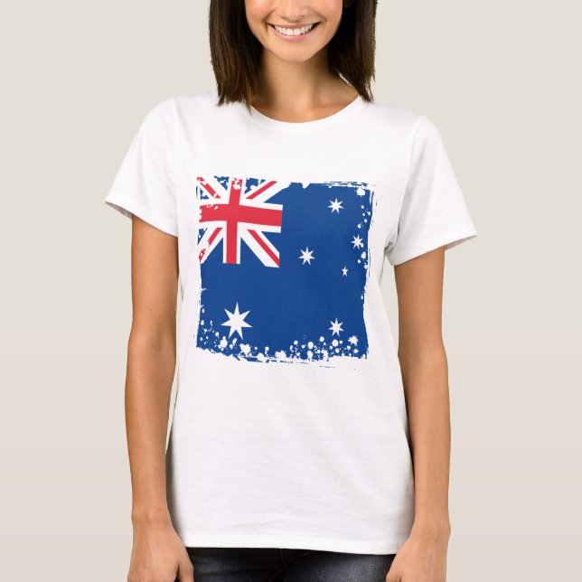 Camiseta Bandeira abstrata de Austrália, cores australianas (Frente)