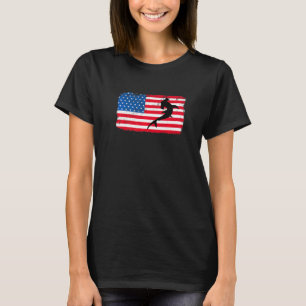 Camiseta Bandeira Afastada 4 de julho Tubarão Patriótico Am