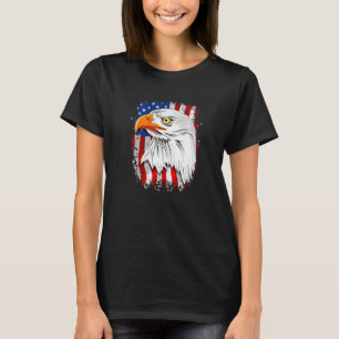 Camiseta Bandeira Afastada Dos Eua Bald Eagle 4 De Julho