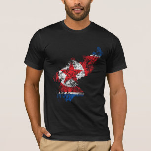 Camiseta Bandeira afligida Coreia do Norte