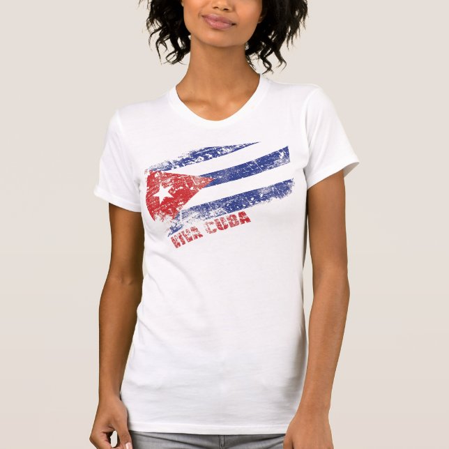 Camiseta Bandeira afligida Cuba de Viva (Frente)
