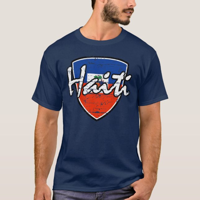 Camiseta Bandeira afligida Haitian (Frente)