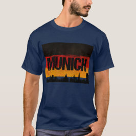 Camiseta Bandeira afligida skyline da cidade de Munich
