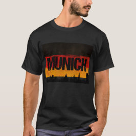 Camiseta Bandeira afligida skyline da cidade de Munich