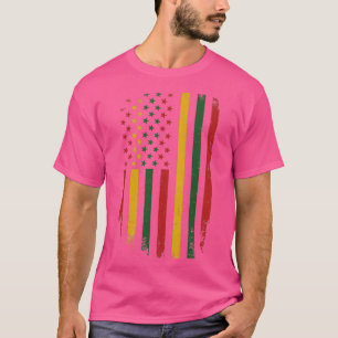 Camiseta Bandeira africana americana para a história negra