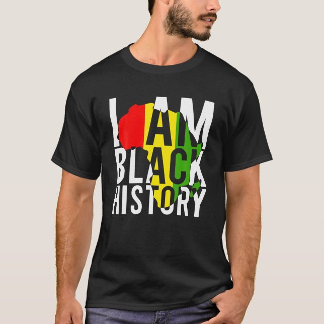 Camiseta Bandeira Africana I Black History Black Men Pat (Frente)