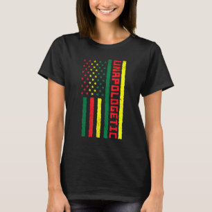 Camiseta Bandeira Afro-Americana Sem Desculpas História Neg