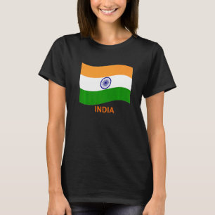 Camiseta Bandeira Agitando Índia Bharat Indiano  