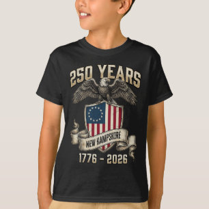 Camiseta Bandeira Águia 250 Anos 1776-2026 Aniversário de 2