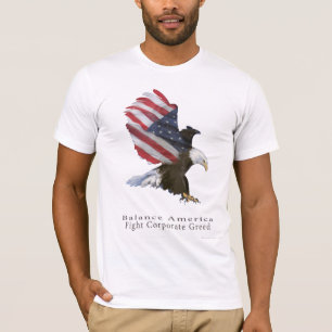 Camiseta Bandeira Águia Lutar Contra a ganância corporati