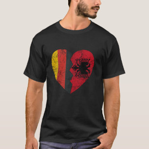 Camiseta Bandeira albanesa alemã Coração da Alemanha Albâni