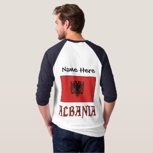 Camiseta Bandeira Albanesa Personalizada 