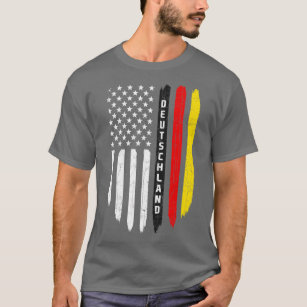 Camiseta Bandeira Alemã-Americana Alemanha Pai Raiz Gift De