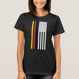 Camiseta Bandeira Alemã-Americana De Bandeira Alemã