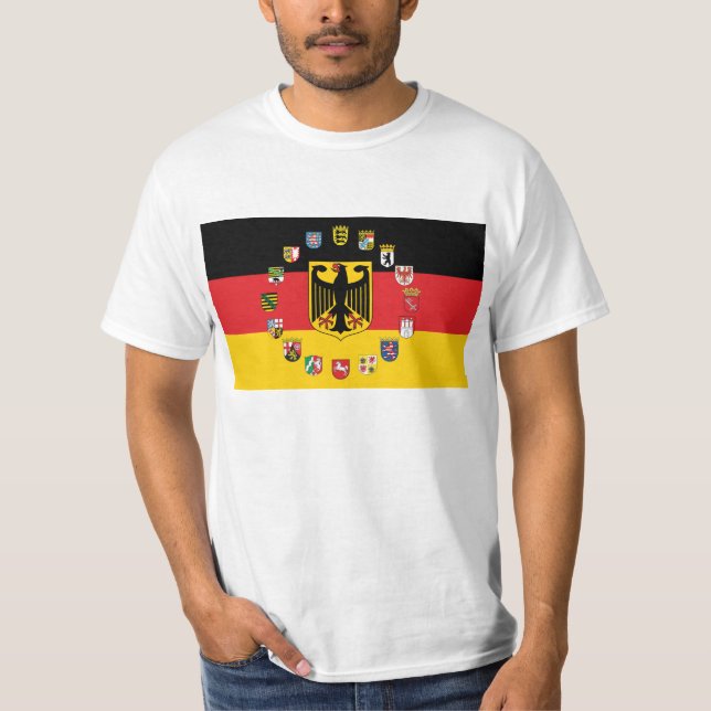 Camiseta Bandeira alemão com brasões (Frente)