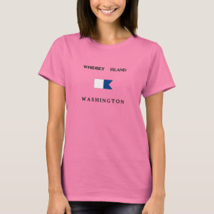 Camiseta Bandeira alfa do mergulho de Washington da ilha de