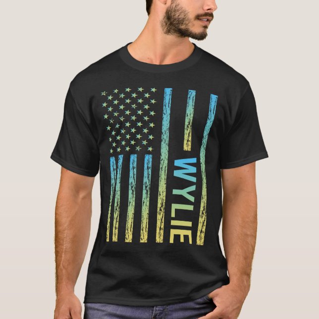 Camiseta Bandeira Amarela Azul - Wylie (Frente)