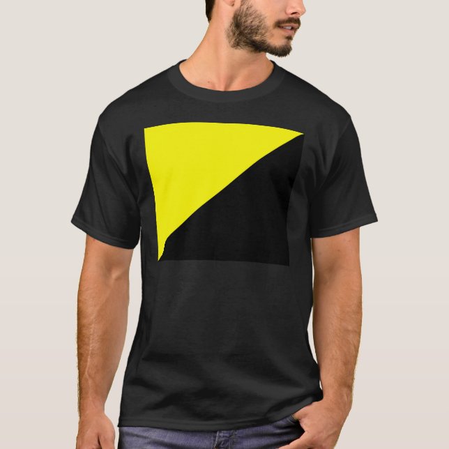 Camiseta Bandeira amarela & preta do capitalismo de Anarcho (Frente)