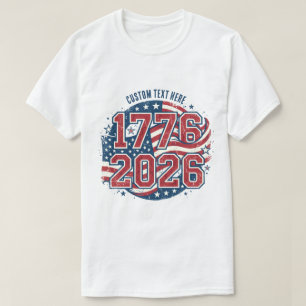 Camiseta Bandeira Americana 1776 2026 Aniversário