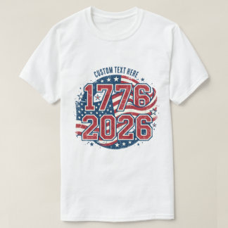 Camiseta Bandeira Americana 1776 2026 Aniversário