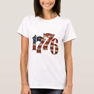 Camiseta Bandeira Americana 1776 Estrelas Envelhecidas