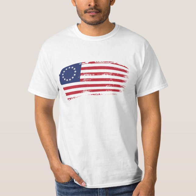 Camiseta Bandeira americana | 1776 patriótico de Betsy Ross (Frente)
