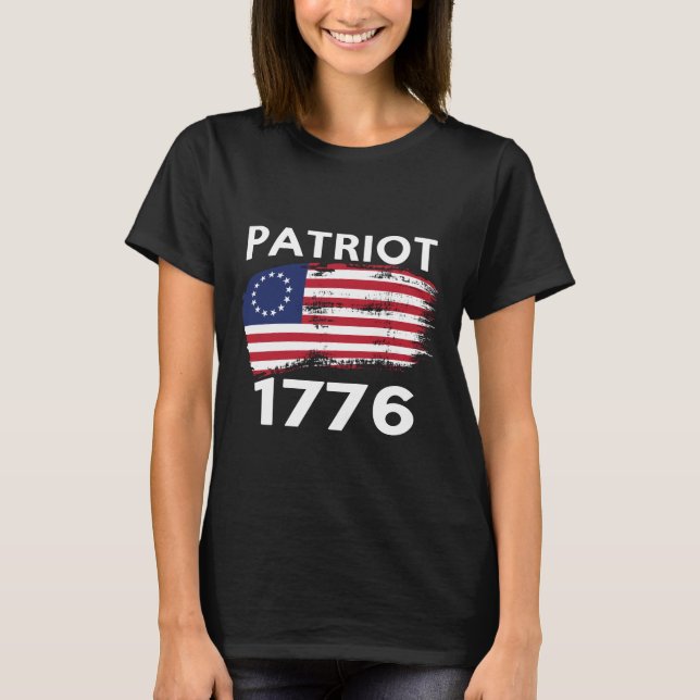 Camiseta Bandeira americana | 1776 patrióticos de Betsy (Frente)