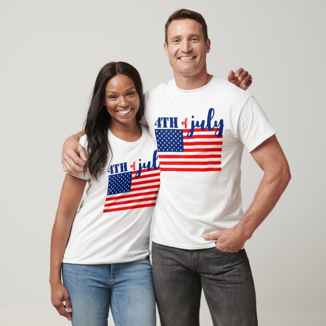 Camiseta Bandeira Americana 4 de Julho (Unissex)