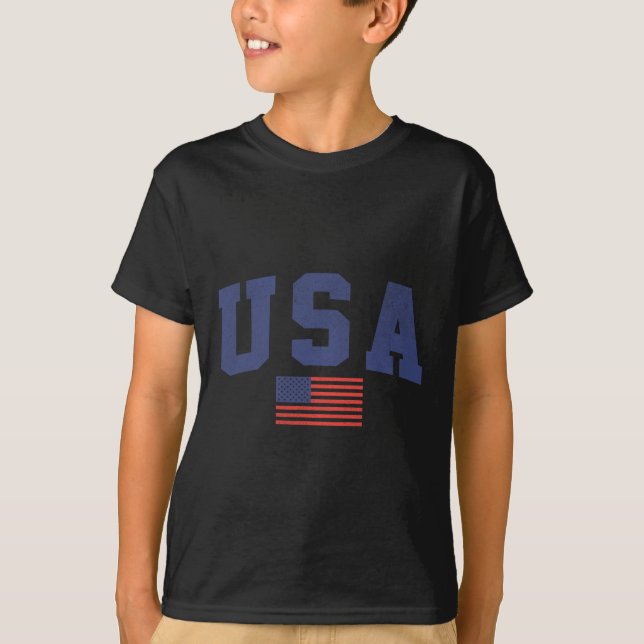 Camiseta Bandeira Americana 4 De Julho Americana Azul (Frente)