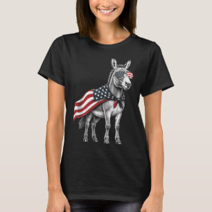Camiseta Bandeira Americana 4 De Julho Animal De Fazenda Pa