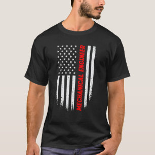 Camiseta Bandeira Americana 4 De Julho Engenheiro Mecânico